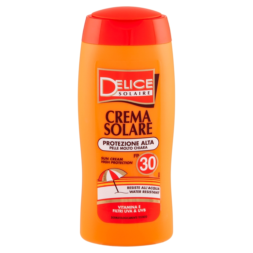 Delice Solaire Crema Solare Protezione Alta Pelle Molto Chiara FP 30 250 ml